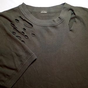 No Name, Size Large, Olive Green w/Hole Accents, Short Sleeve T-shirt